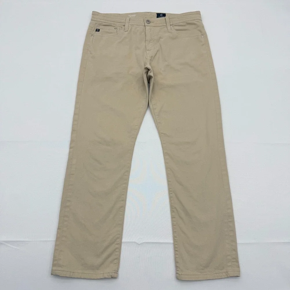 AG Jeans The Everett‎ Slim Straight Pants Mens 34x28 Tan 5-Pocket Stretch Casual